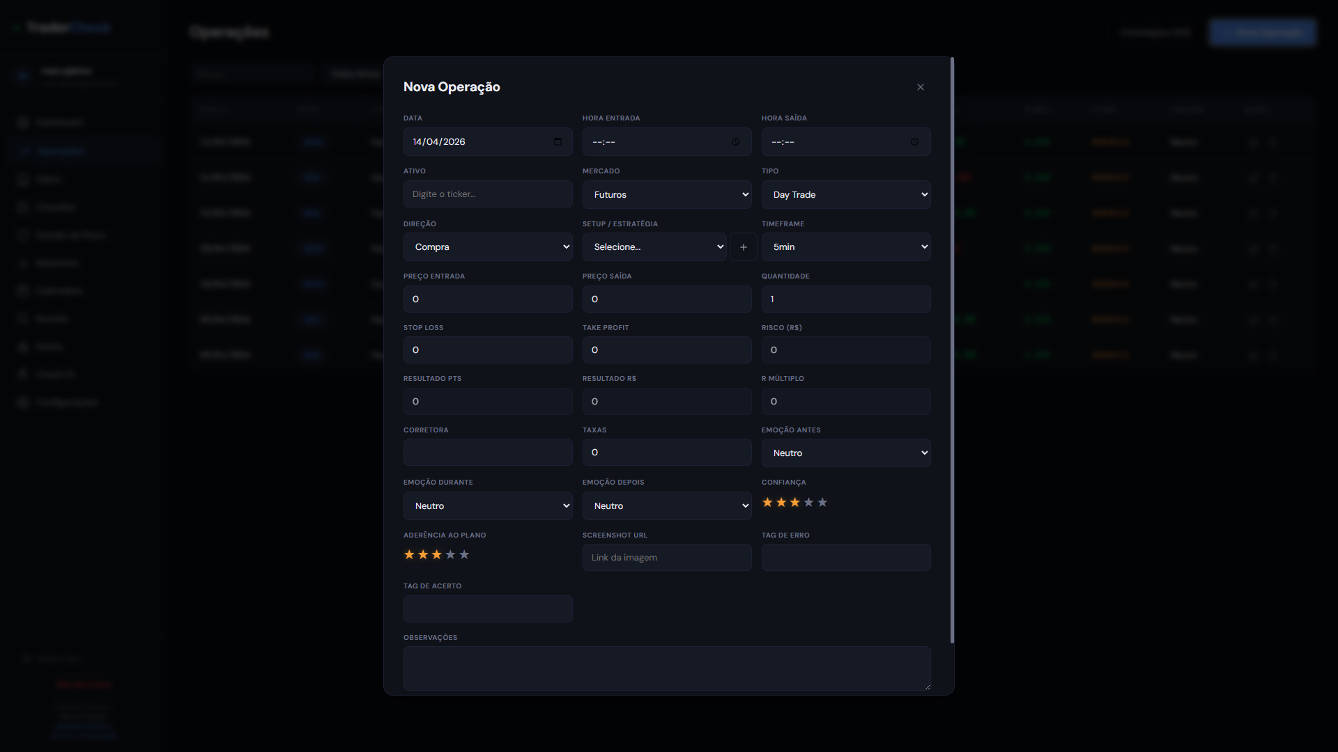 TraderCheck Operações